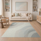 Abstract Layered Waves Area Rug