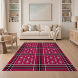 Red Plaid Snowflake Heritage Rug