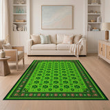Floral Vintage Lucky Green Shamrock Clover Area Rug