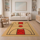 Basketball Court Outline Area Rug