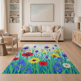 Multi-color and Patterns Vibrant Wildflower Meadow Area Rug