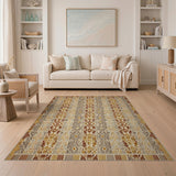 Brown and Tan Heritage Tribal Geometric Brown Tan Area Rug