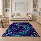 Starry Aurora Swirl Abstract Area Rug