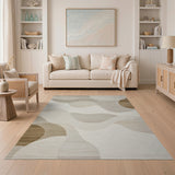 Wavy Abstract Neutral Area Rug