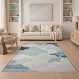 Dreamy Clouds Abstract Blue Area Rug