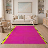 Geometric Modern Pink Vibrant Pink Geometric Grid Area Rug