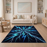 Blue and Teal Electric Blue Lightning Area Rug
