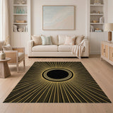 Gold and Silver Golden Eclipse Sunburst Area Rug