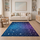 Multi-color and Patterns Starry Glitter Galaxy Area Rug