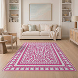 Pink Bold Pink Heritage Tribal Area Rug
