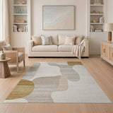 Abstract Organic Beige Neutral Area Rug