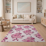 Pink Blush Pink Abstract Floral Area Rug