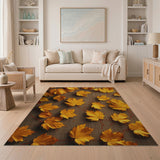 Golden Autumn Maple Leaves Area Rug