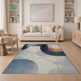 Abstract Geometric Blue Multi-Color Area Rug