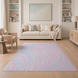 Pink Marble Swirl Abstract Area Rug