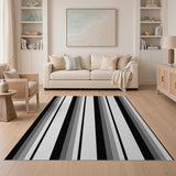 Vertical Black and White Modern Black White Vertical Stripe Area Rug