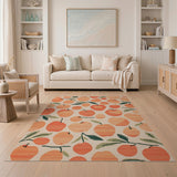 Whimsical Orange Fruit Scatter Area Rug