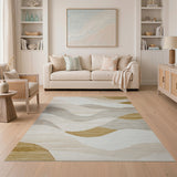 Abstract Area Abstract Wave Beige Neutral Area Rug