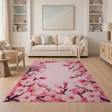 Pink Blush Pink Cherry Blossom Area Rug