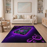 Purple Neon Sporty MP3 Player Area Rug
