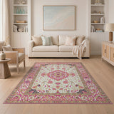 Pink Elegant Pink Floral Persian Area Rug