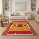 Cartoon Football Field Area Rug