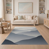 Misty Layered Mountains Grey Area Rug