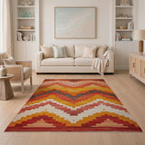 Vibrant Zigzag Multi-Color Southwestern Rug