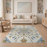 Gold Lotus Mandala Area Rug