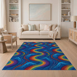 Rainbow Mountain Wave Area Rug