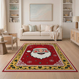 Multi-color and Patterns Jolly Santa Claus Cartoon Area Rug