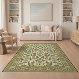 Green Botanical Leaf Persian Area Rug