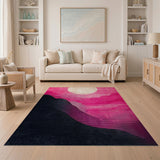 Pink Halftone Moonrise Area Rug