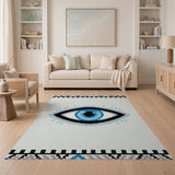 Blue Evil Eye Heritage Tribal Rug