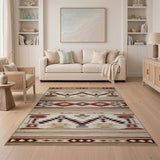 Southwestern Tan Rust Geometric Area Rug