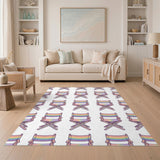 Geometric Modern Rainbow Director Chair Area Rug