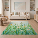 White Daisy Meadow Area Rug