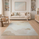 Dreamy Beige Clouds Abstract Area Rug
