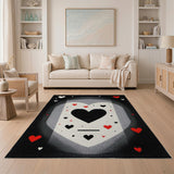 Pixel Hearts Geometric Area Rug