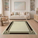Geometric Modern Beige Geometric Frame Area Rug