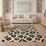 Brown Leopard Print Area Rug