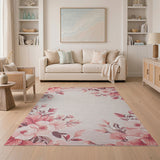 Blush Pink Floral Vintage No. 3 Area Rug