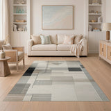 Beige and Neutral Geometric Modern Geometric Beige Neutral Area Rug