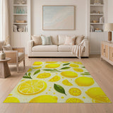 Sunny Lemon Fruit Pattern Yellow Area Rug