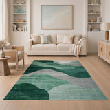 Abstract Area Emerald Wave Abstract Area Rug