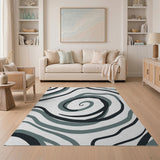 Abstract Area Grey Grey Swirl Abstract Area Rug