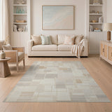 Geometric Modern Neutral Beige Geometric Abstract Area Rug