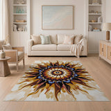 Radiant Sunburst Mandala Area Rug