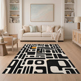 Bold Geometric Black White No. 13 Area Rug