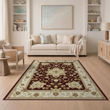 Luxurious Traditional Persian Red Floral Medallion Rug